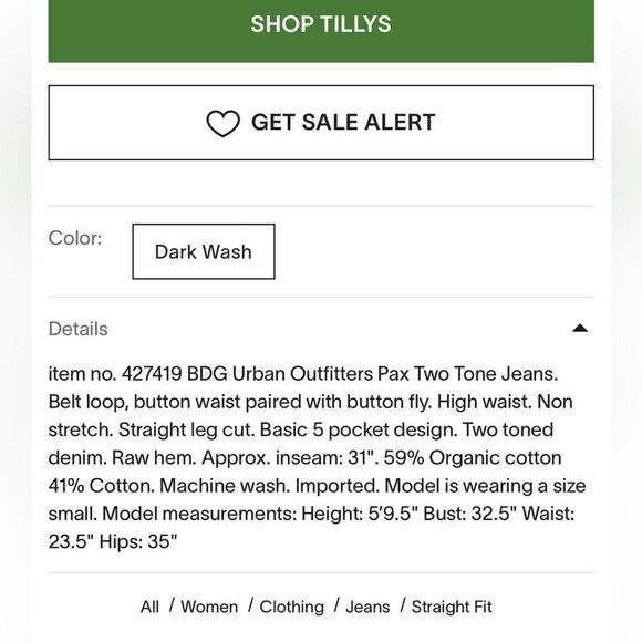 BDG Pax Two Tone Womens Jeans - Picture 4 of 12